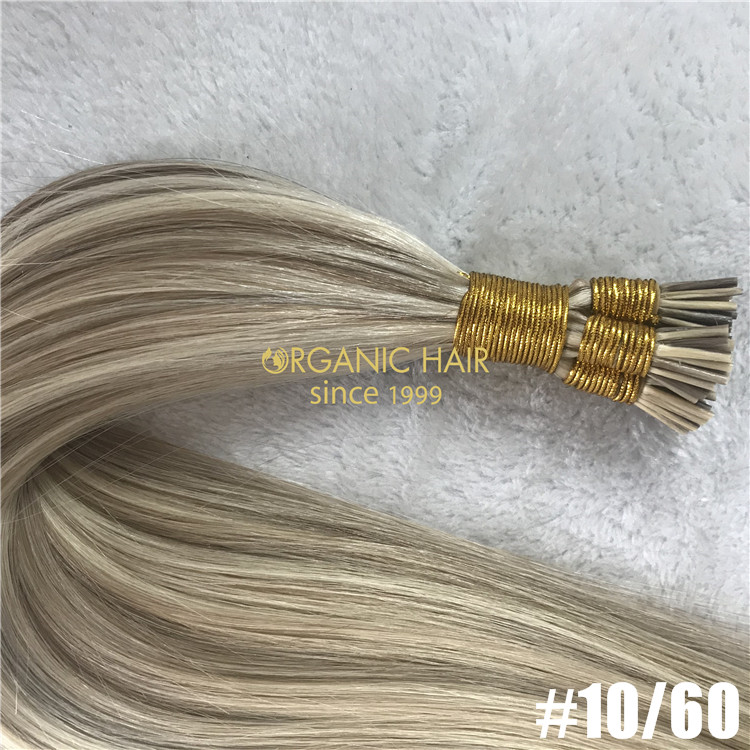 Human keratin itip hair extensions piano color #10/60 X143
